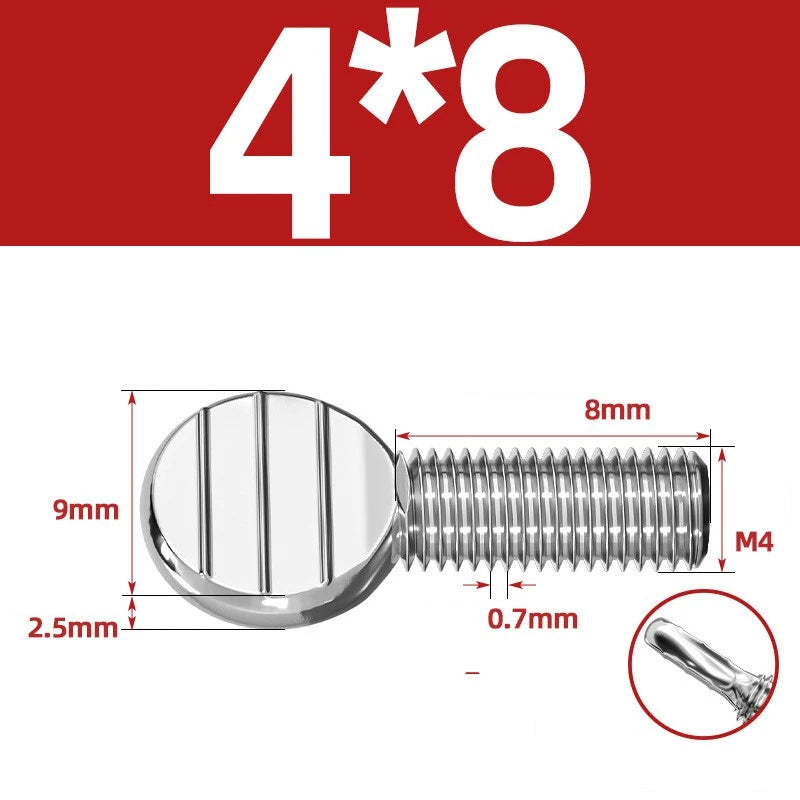 M4–M10 & 1/4"-5/16" Spade-Head Thumb Screws – A2 304 Stainless Steel, Tool-less Hand Grip