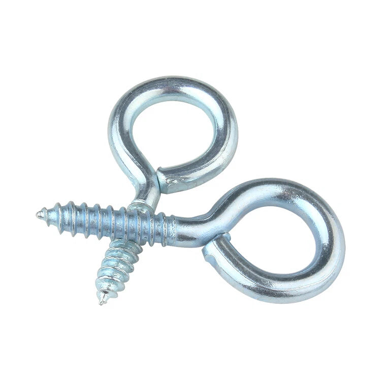 Zinc Screw Eyes & Hooks — Metric Wood Thread, 16–105mm, Hook & Eye with Optional Wall Plug