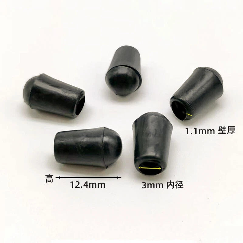 Goobetter Round PVC Rubber End Caps – 2.5mm to 19mm (Black, White, Transparent)
