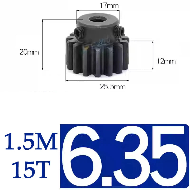 Spur Gears 1.5 Mod Transmission Gear With Step 45#Steel Pinion Motor Gear 15~50T