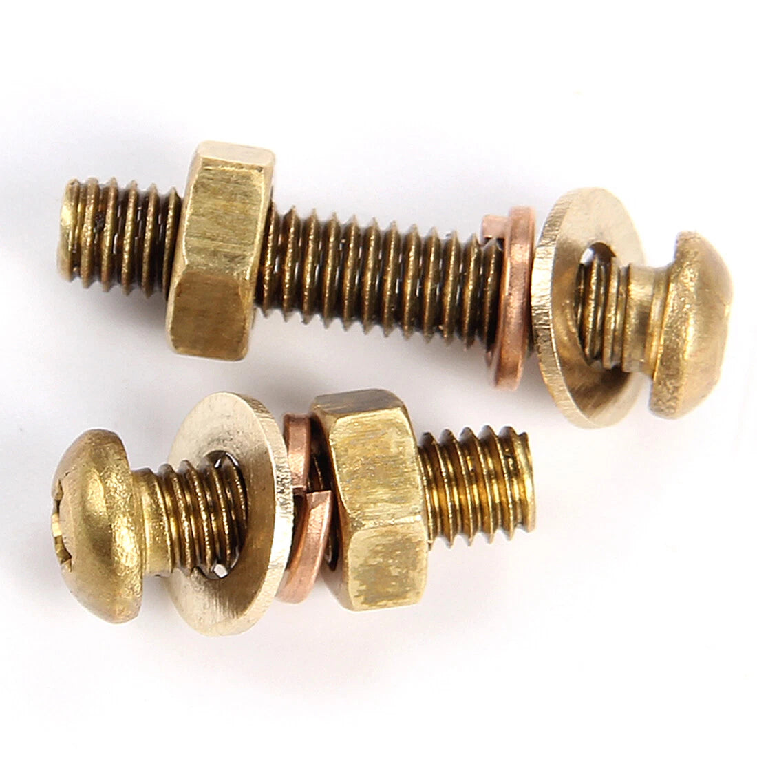 M3 M4 M5 M6 M8 Brass Phillips Pan Head Machine Screws with Hex Nuts & Washers