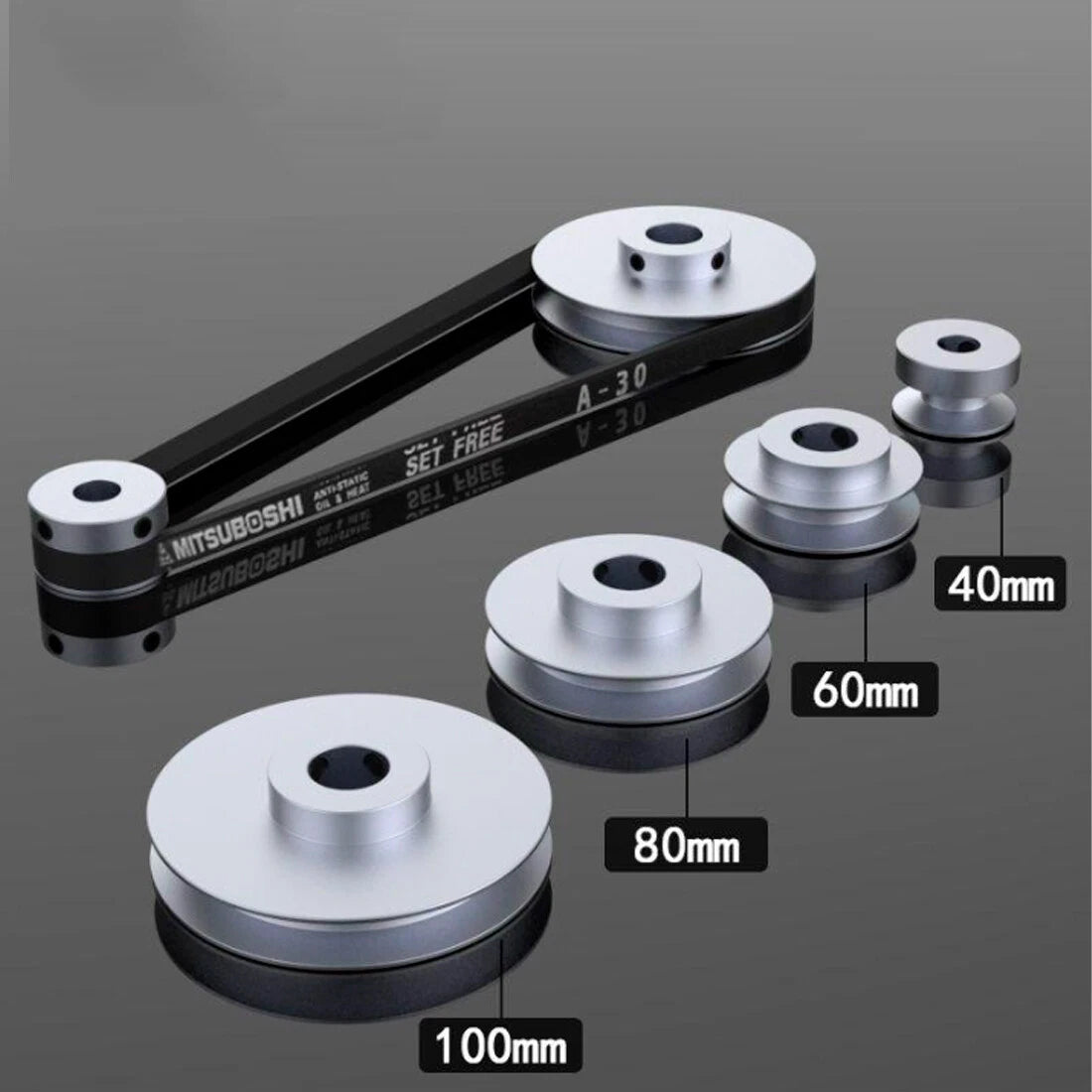 Aluminium Single-slot Belt Pulleys OD 40/50/60/80/100mm for A-type Triangle Belt