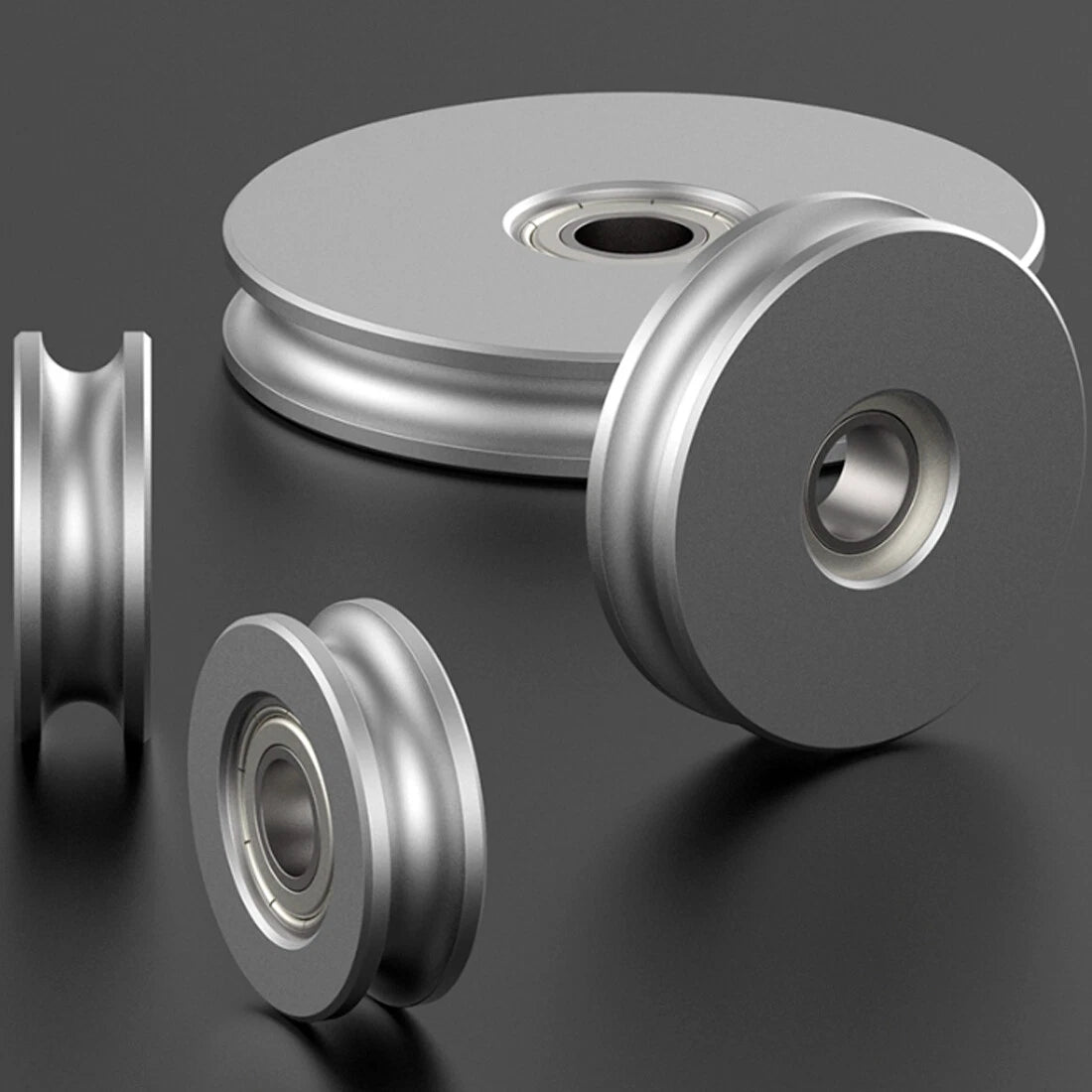 U-Groove Aluminum Pulley Wheel OD 30/40/50/60/80mm Bearing Pulleys Hole 5~15mm
