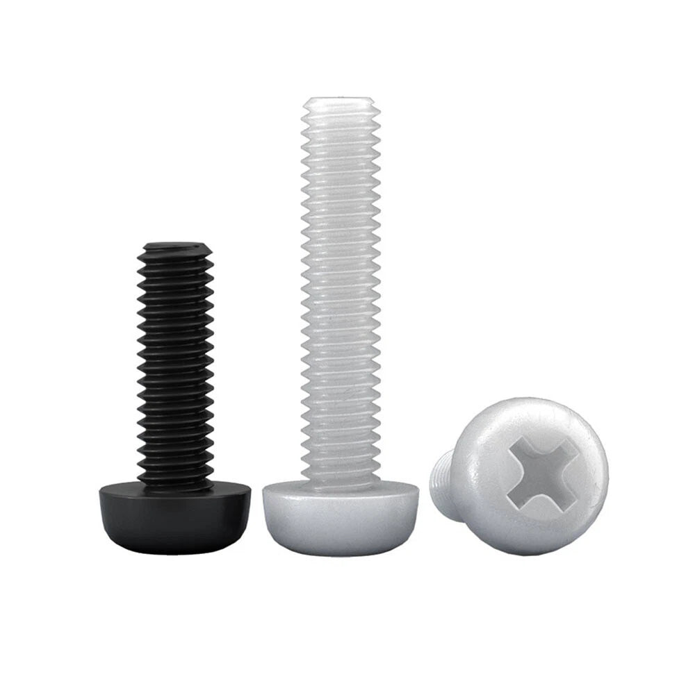 M5 M6 M8 Nylon Phillips Pan Head Machine Screws – Black & White - HomeDIYer