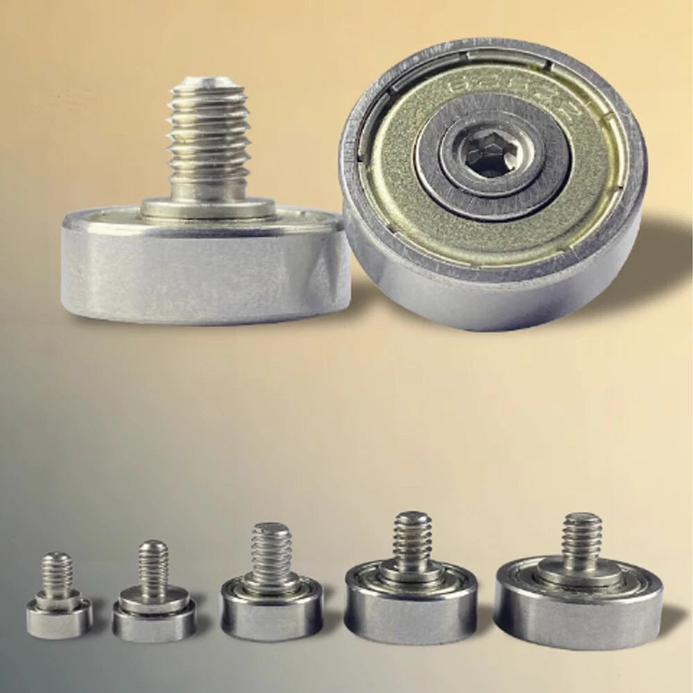 NTBG 7-52mm Metal Ball Bearing Pulley Flat Roller Guiding Wheel M3-M10 Threaded