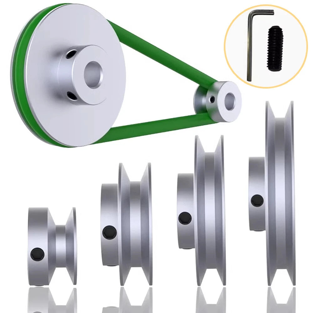 OD 20mm-100mm Aluminium V-Groove Pulley With Fixed Screw for 5mm/6mm Width Belt