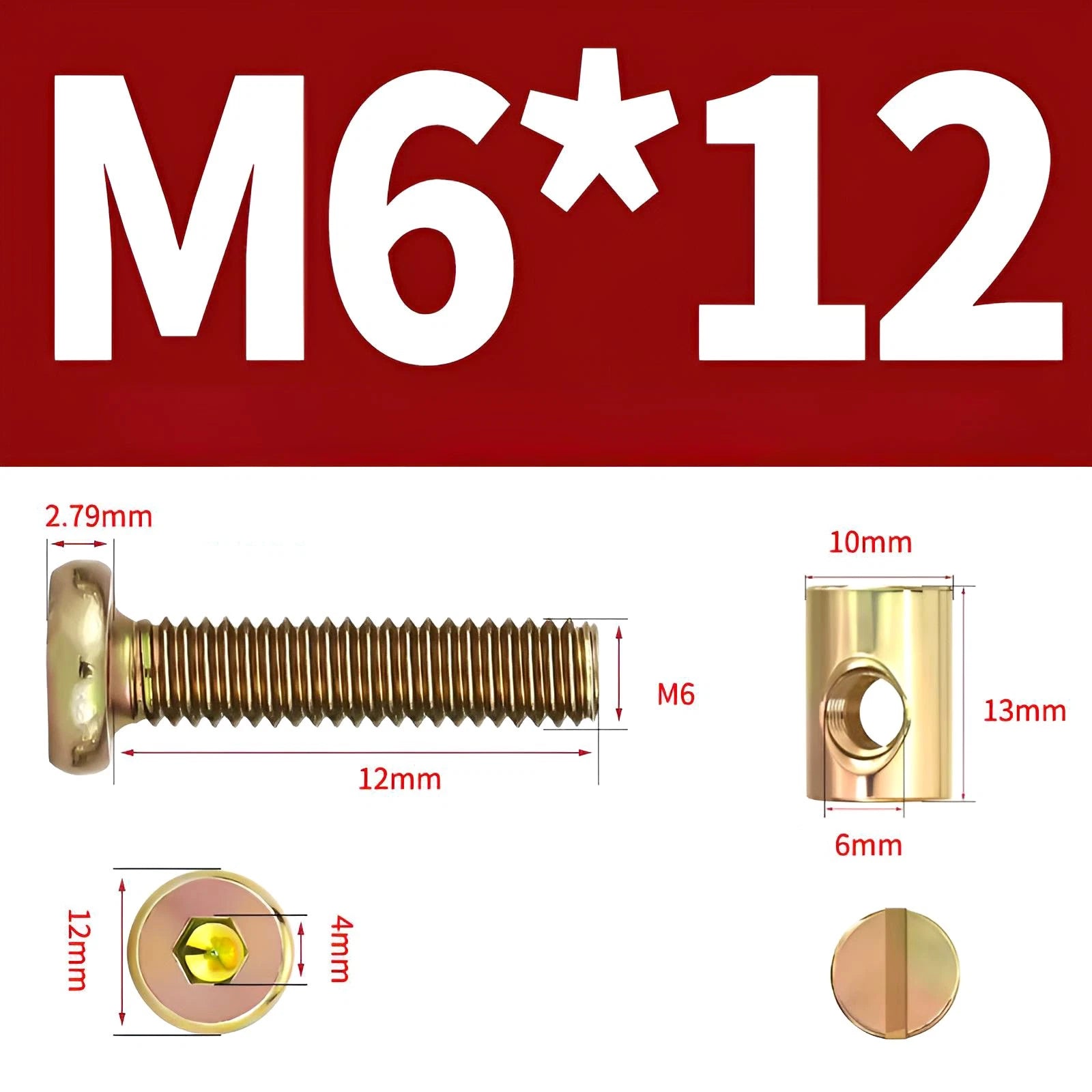 M6 M8 Galvanised Furniture Connecting Bolts with Barrel Nuts | Slotted & Phillips | 8mm–120mm