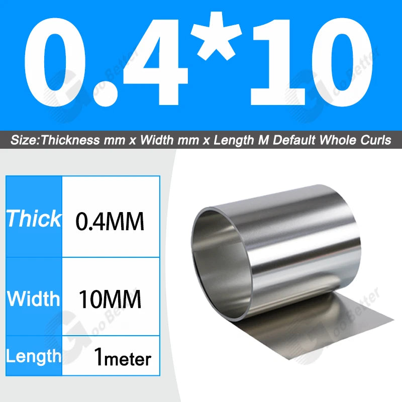 1 Meter 304 Stainless Steel Band SUS304 Sheet Foil Plate Strip Thick 0.01mm-1mm