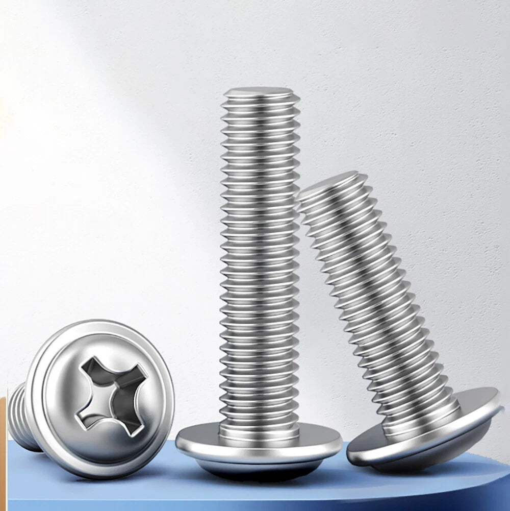 Phillips Flanged Button Head Screws M1.4–M6 | 304 Stainless Steel - HomeDIYer