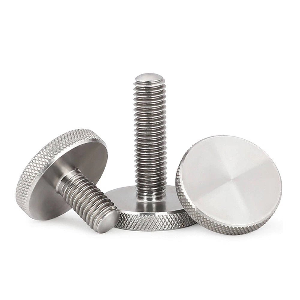 A2 Stainless Steel Flat Head Knurled Thumb Screws – M2 to M10, Hand Grip Knob Bolts - HomeDIYer