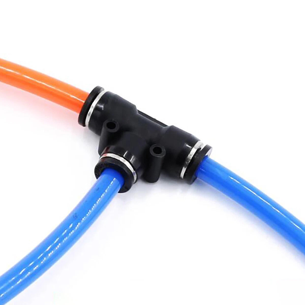 Nylon Pneumatic Tee 3-Way Push Fit Connector — 4mm to 16mm Inline Hose Fitting