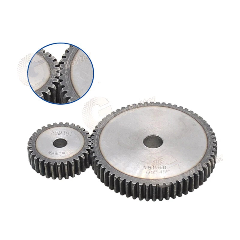 Mod 1.5 Pinion Gear Steel Spur Gear 12-90 Teeth 21-138mm OD Motor Flat Gears