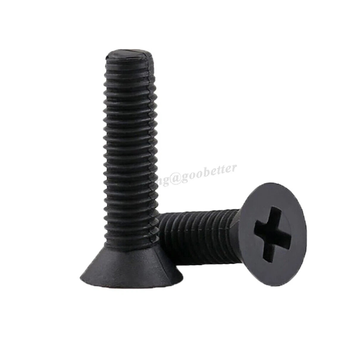 Black Nylon Phillips Flat Head Countersunk Machine Screws – M2 to M8, Fully Threaded (PA66) - HomeDIYer