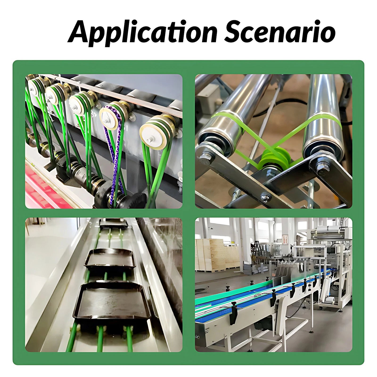 PU Round Belt Green Polyurethane Drive Belting Close Loop — 2mm to 10mm Diameter