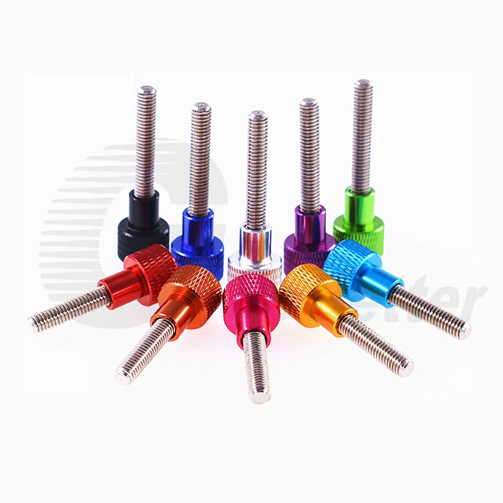 2pc M6 Adjustable Knurled Thumb Shoulder Screws 6-100mm Stainless Steel Aluminum