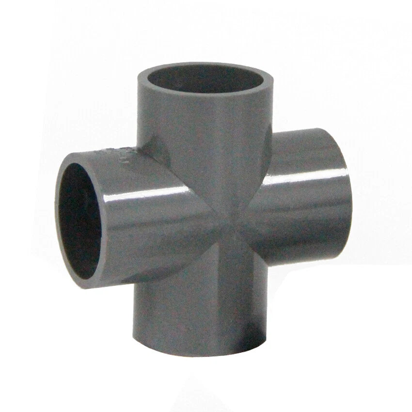 PVC 4-Way Equal Water Supply Pipe Fittings Adapter Connector Joint ID 20mm-160mm