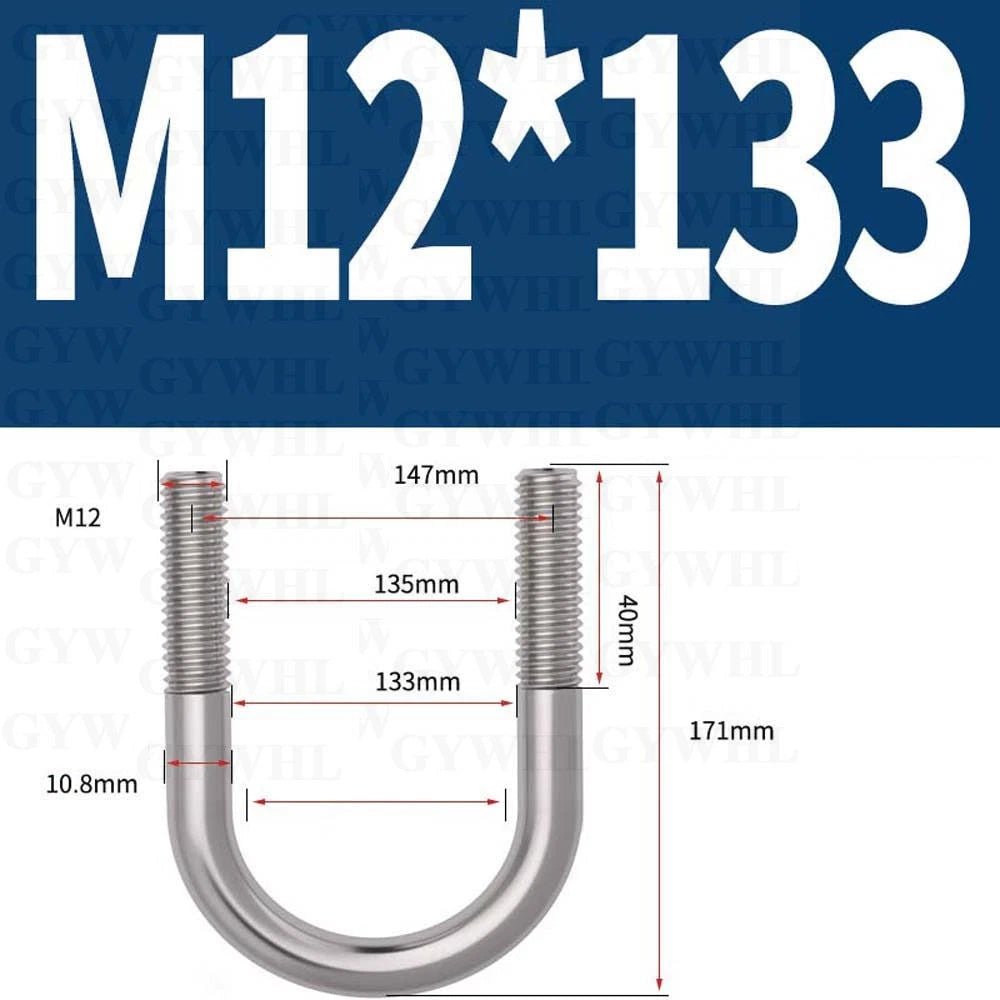Marine Grade Round Bend U - Bolts — A2 & A4 Stainless Steel, M6 to M20 - HomeDIYer