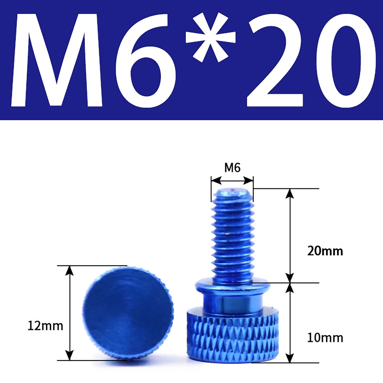 Aluminum Thumb Screws M5 M6 Knurled Hand Bolts Anodized PC Case Hobby DIY Stock