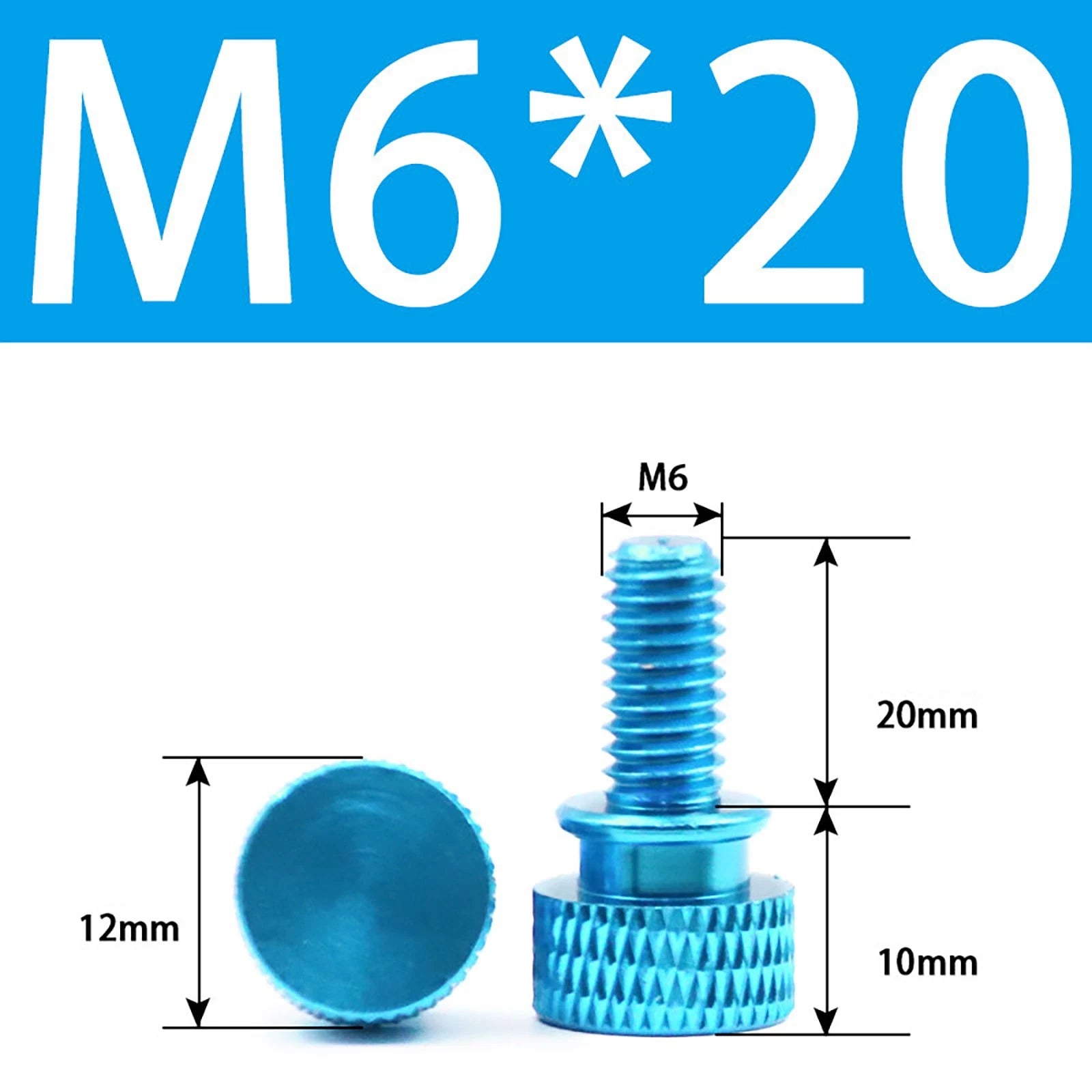 Aluminum Thumb Screws M5 M6 Knurled Hand Bolts Anodized PC Case Hobby DIY Stock