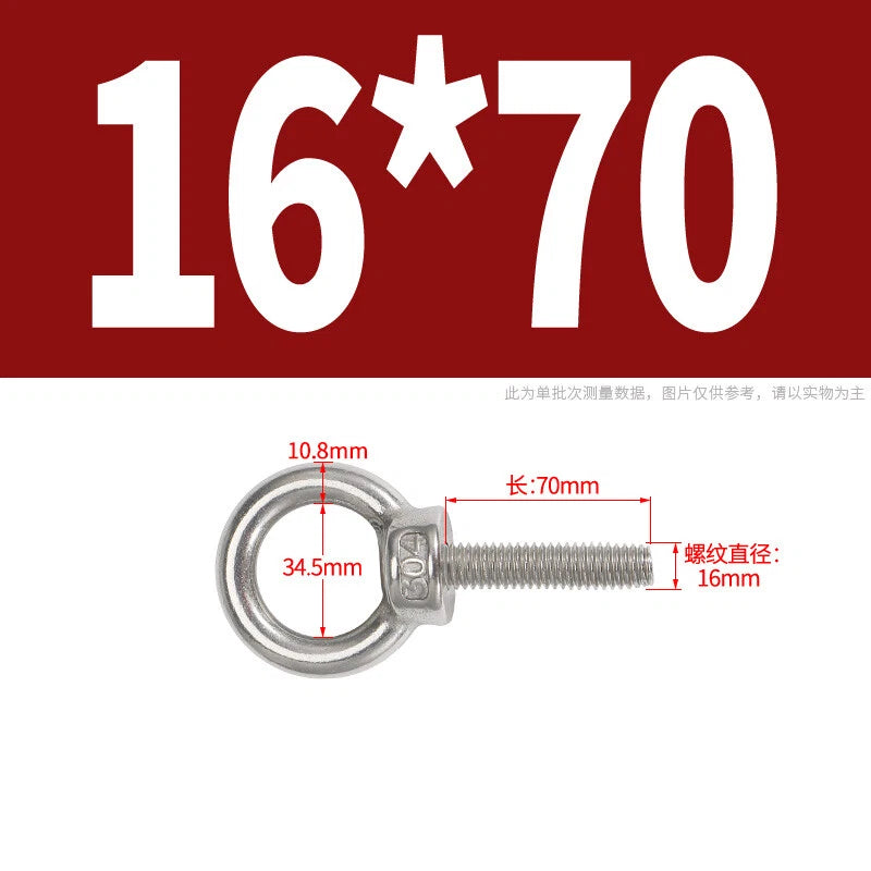 Lifting Eye Bolts A2 304 Stainless Steel M4 M5 M6 M8 M10 M12 M14 M16 M18 M20 M24