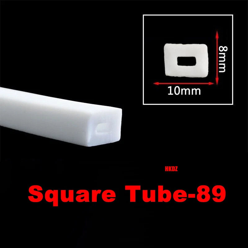 Square Silicone Rubber Hollow Tube Pipe Protector Seal Strips Width 2.5mm~108mm