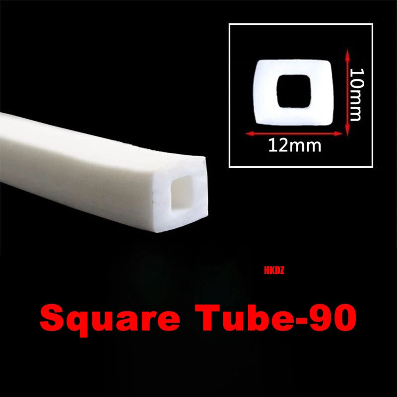 Square Silicone Rubber Hollow Tube Pipe Protector Seal Strips Width 2.5mm~108mm