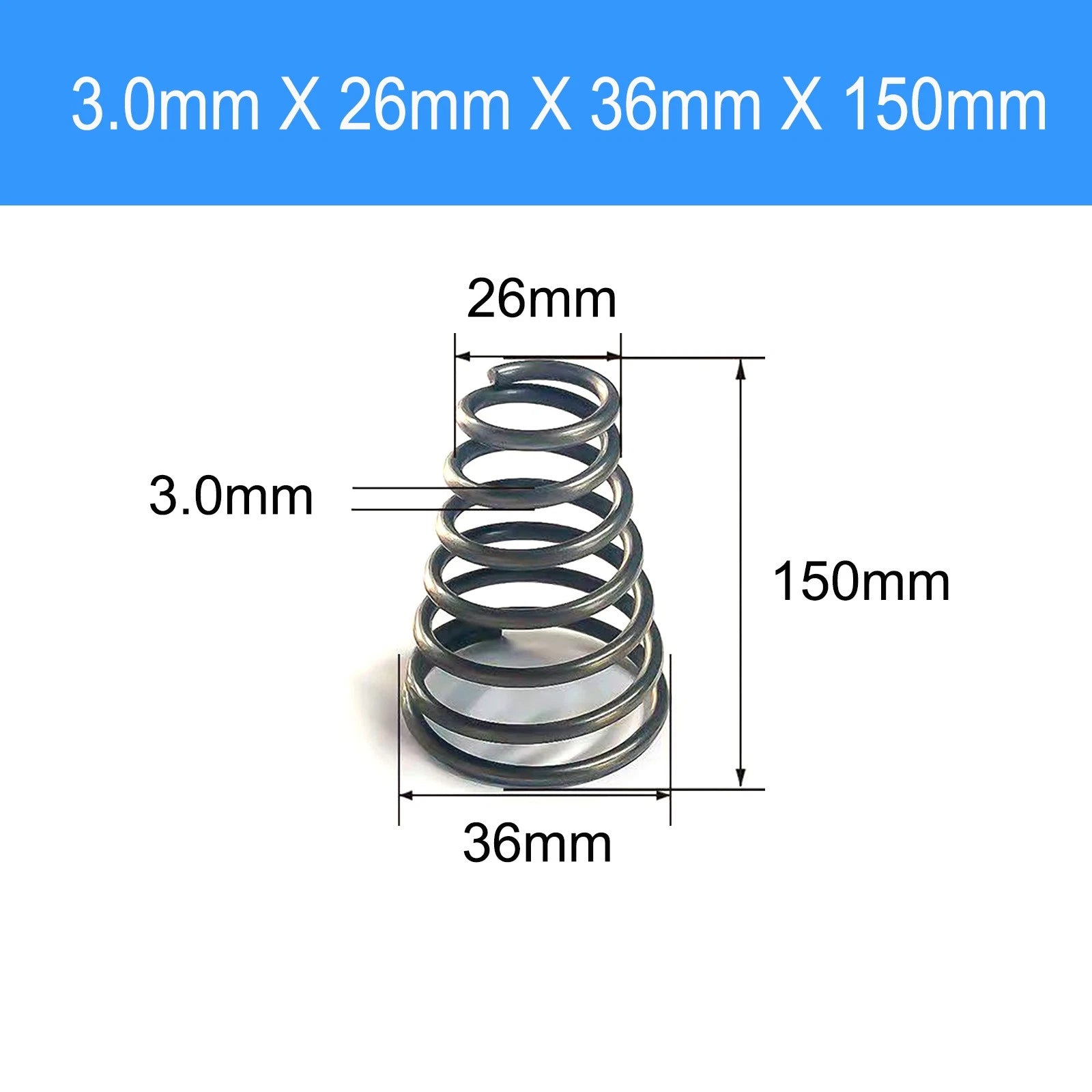 Conical Compression Spring Tapered Spring Steel Wire 0.2-3mm Heavy Duty Cone DIY
