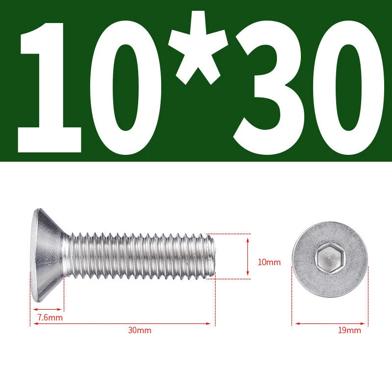 Allen Countersunk Head Screws V4A Steel Hexagon Socket Flat Head Machine Screw