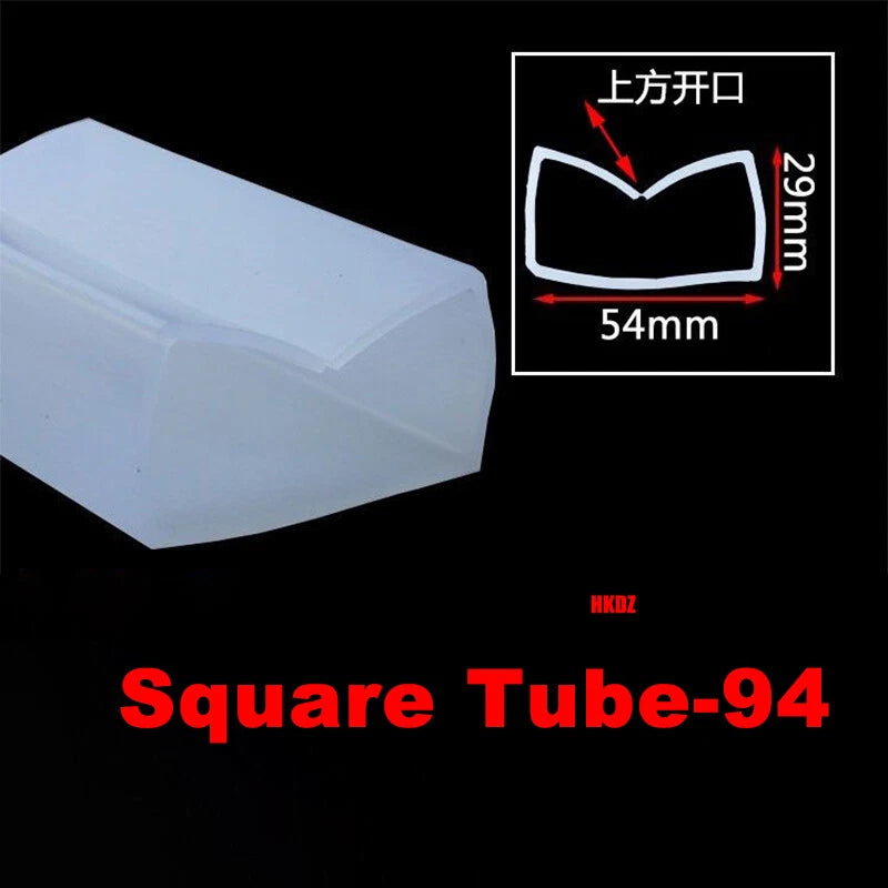 Square Silicone Rubber Hollow Tube Pipe Protector Seal Strips Width 2.5mm~108mm