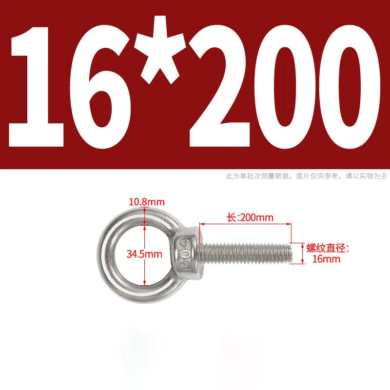 Lifting Eye Bolts A2 304 Stainless Steel M4 M5 M6 M8 M10 M12 M14 M16 M18 M20 M24