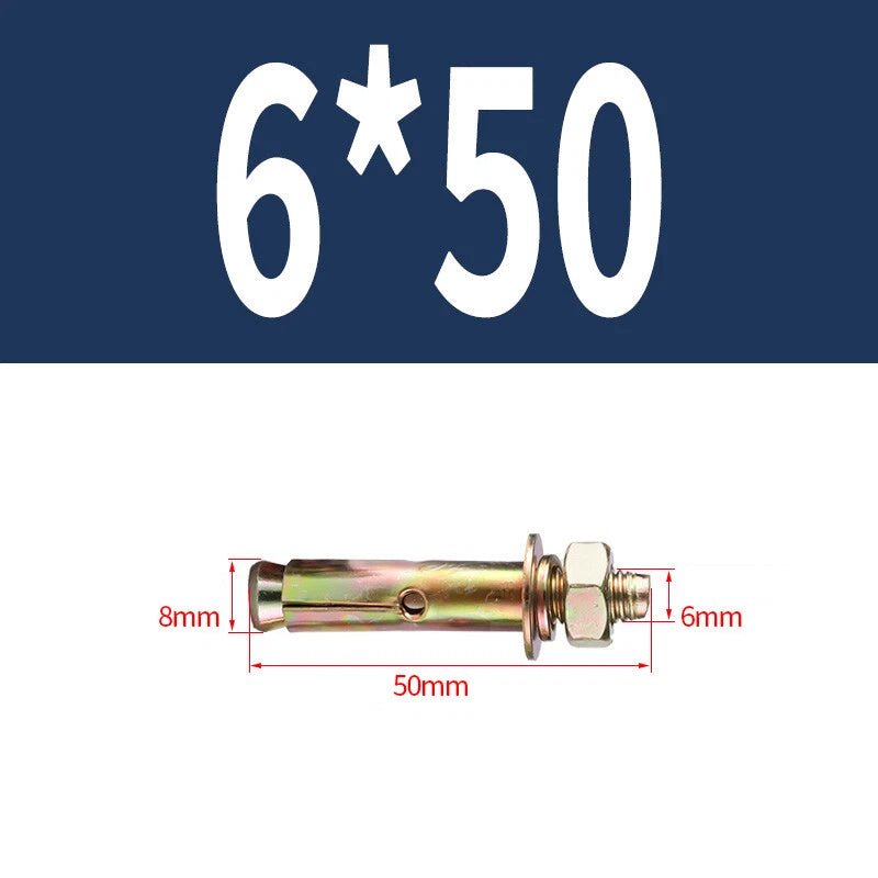 Hex Nut Expansion Sleeve Anchor Bolts — M6 to M20, Galvanized & Stainless Steel - HomeDIYer