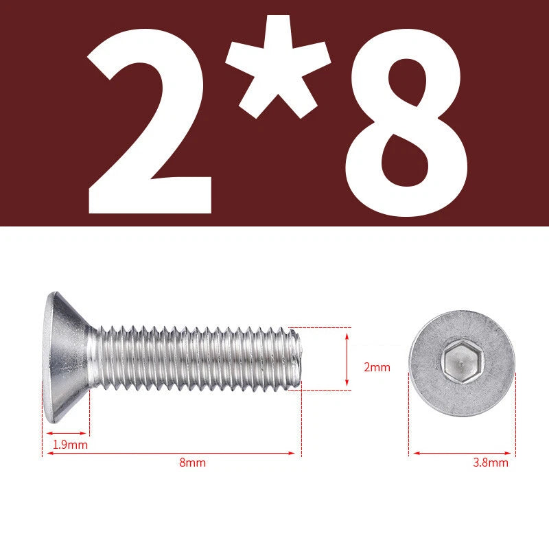 Allen Countersunk Head Screws V4A Steel Hexagon Socket Flat Head Machine Screw