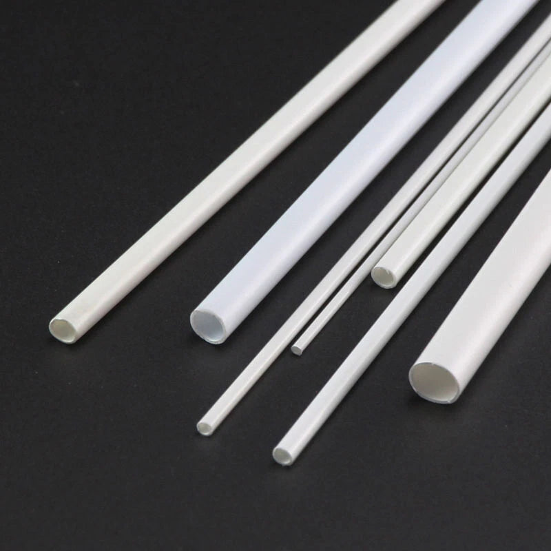 White ABS Round Hollow Tube — Styrene Plastic Pipe for DIY Models & Crafts, 2mm–8mm × 250mm