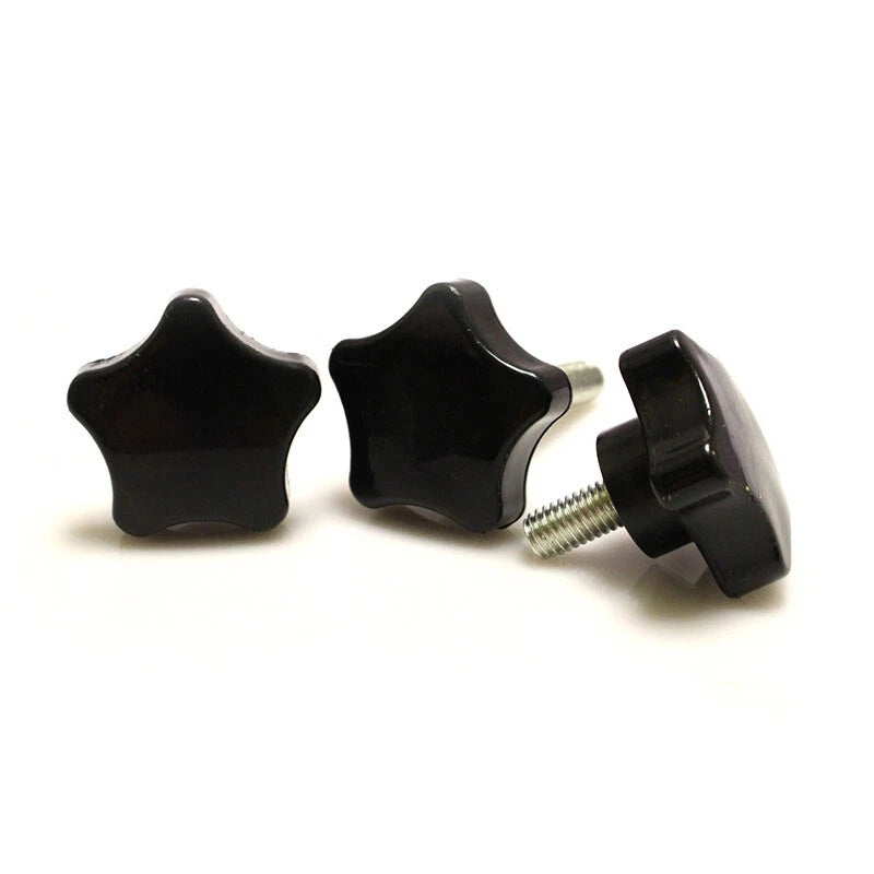 Plastic Black Thumb Screw M5 M6 Male Thread Pentagram Star Knob Grip Hand Screws