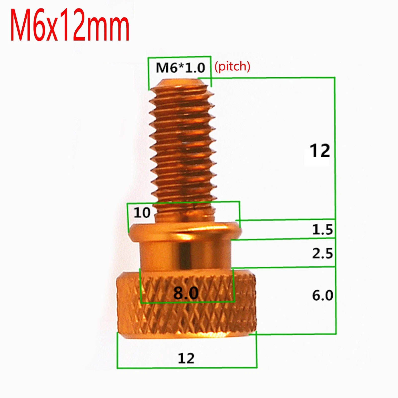 M6 Knurled Thumb Screws Aluminum Alloy Round high Step Hand Grip Knob Bolts