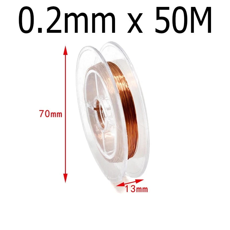 0.2mm 0.5mm 1mm Copper Wire Jewellery Solid Bare Round Craft Diy Uncoated Wire