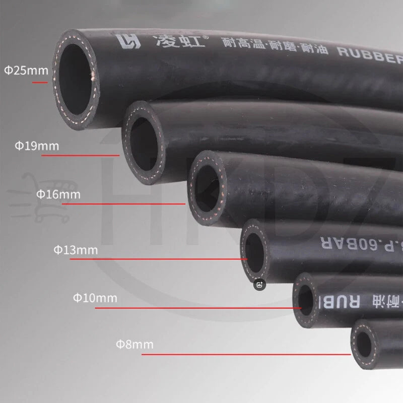 High-Temperature Resistant Oil Pipe Black Rubber High-Pressure Air Hose 6mm-28mm