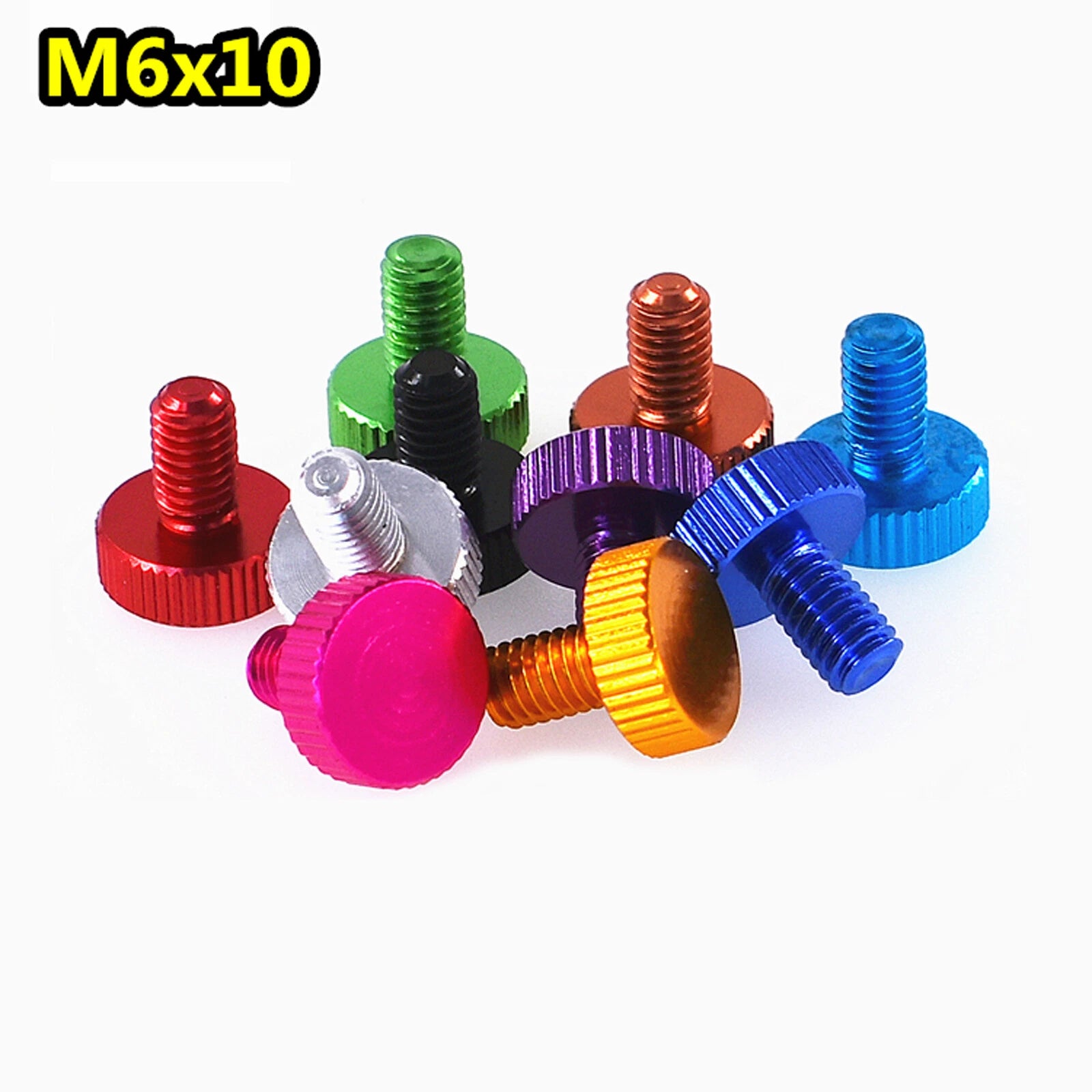 M5 M6 Knurled Thumb Screws Aluminum Alloy Multicolour Round Hand Grip Knob Bolts