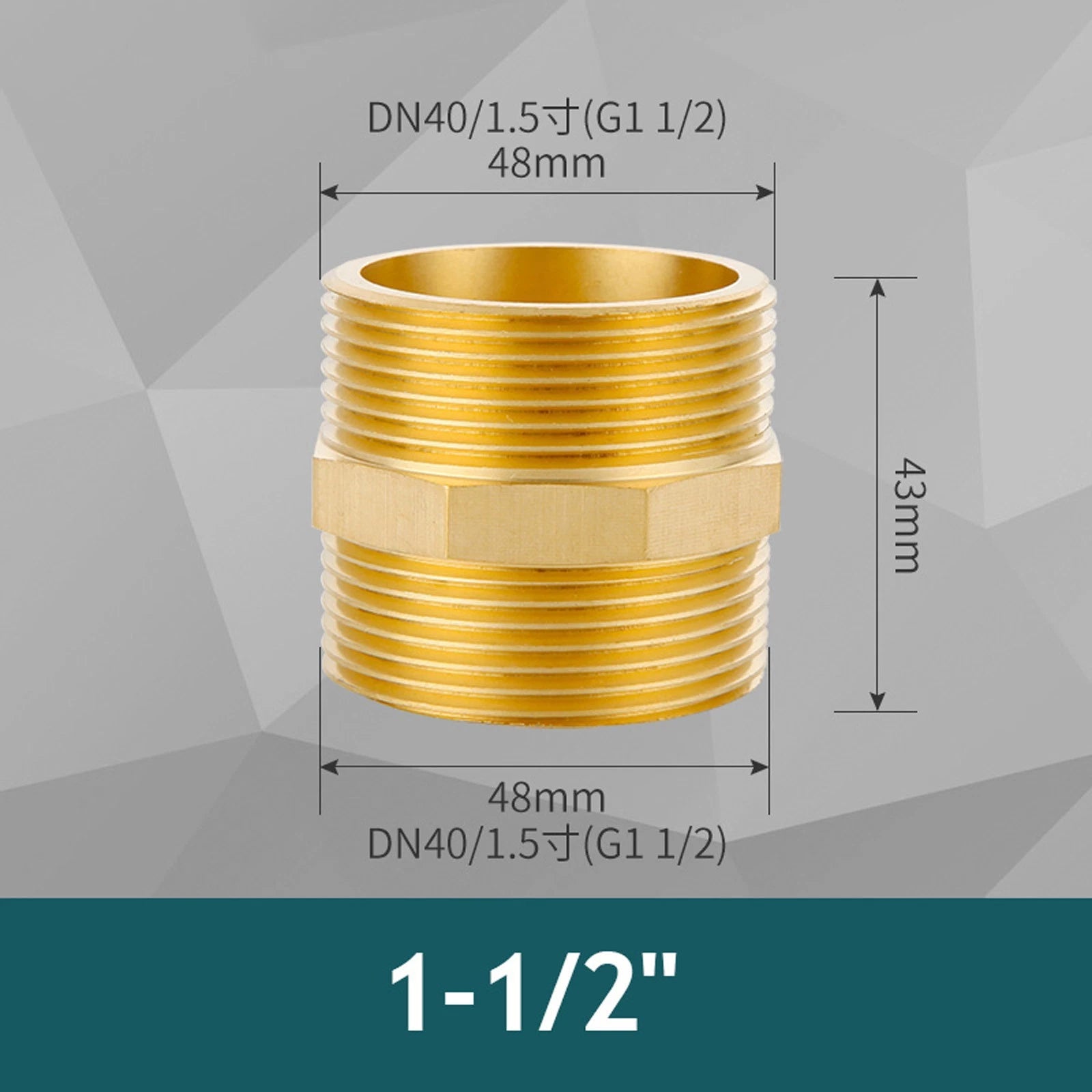Brass BSP Male Hex Nipple Pipe Fitting — Equal & Reducing Threaded Connector