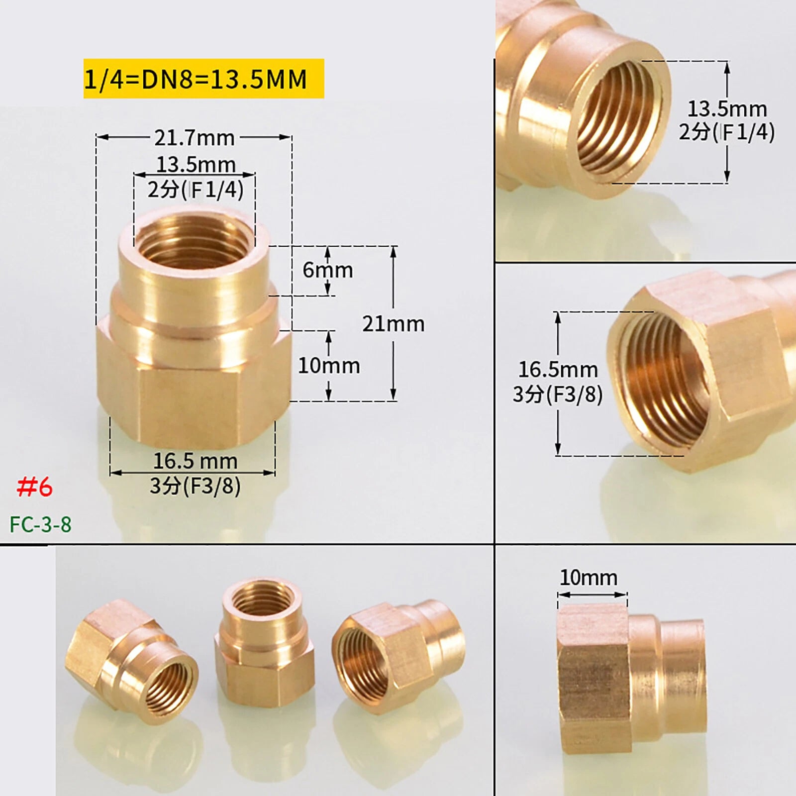 BSP Brass Socket Coupler Female x Female Thread Fitting | 1/8" to 1" Sizes