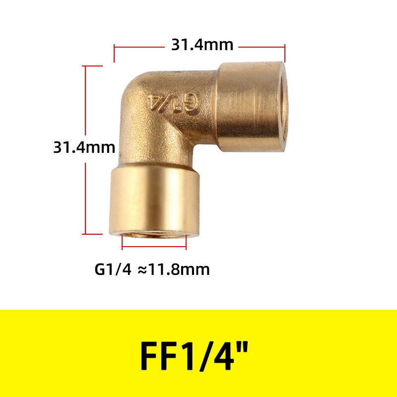 BSP Brass Tee Fitting – 90° Equal Tee Pipe Connector, Female & Male Thread, 1/8" to 1/2"
