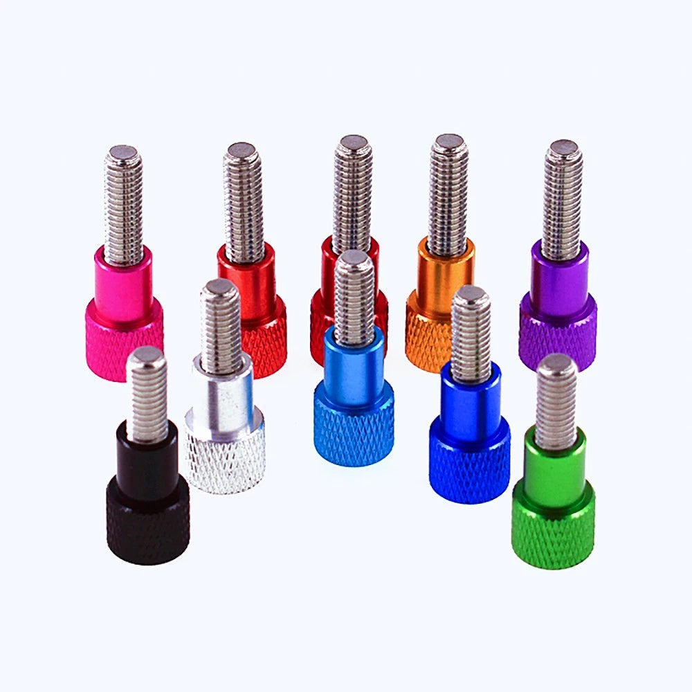 M6 Knurled Thumb Screws Aluminium + Stainless Steel Hand Tighten Grip Knob Bolts