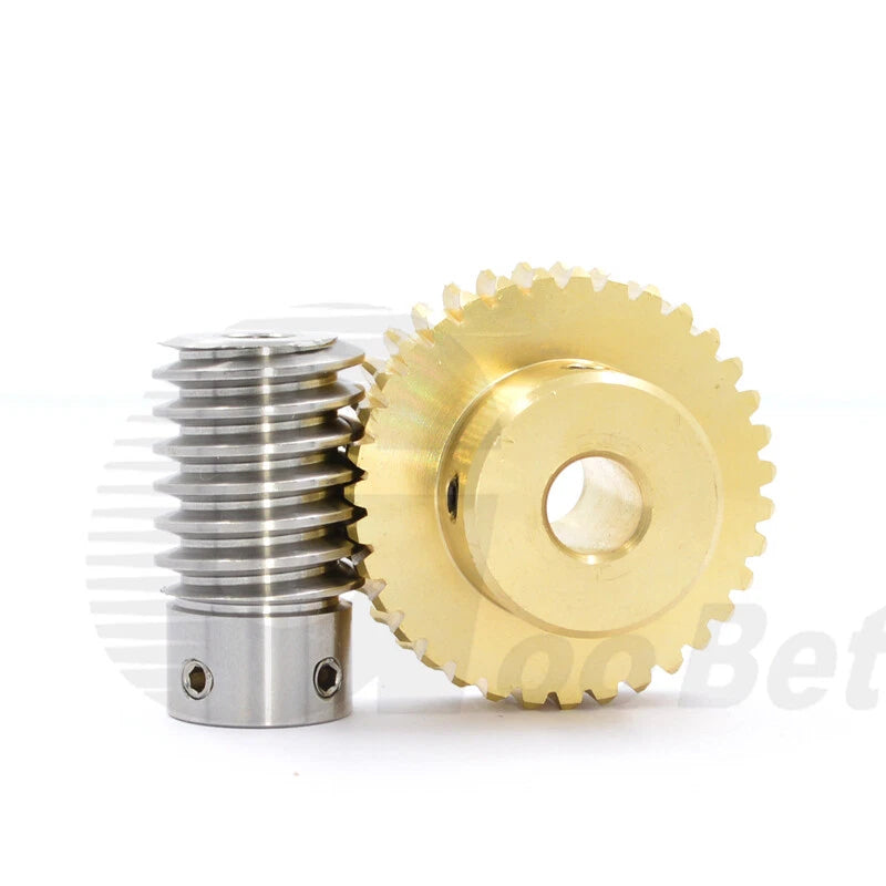 Mod 0.5 Worm Gear Wheel Brass 20-60 Tooth Worm Shaft Steel C45-Stainless Steel