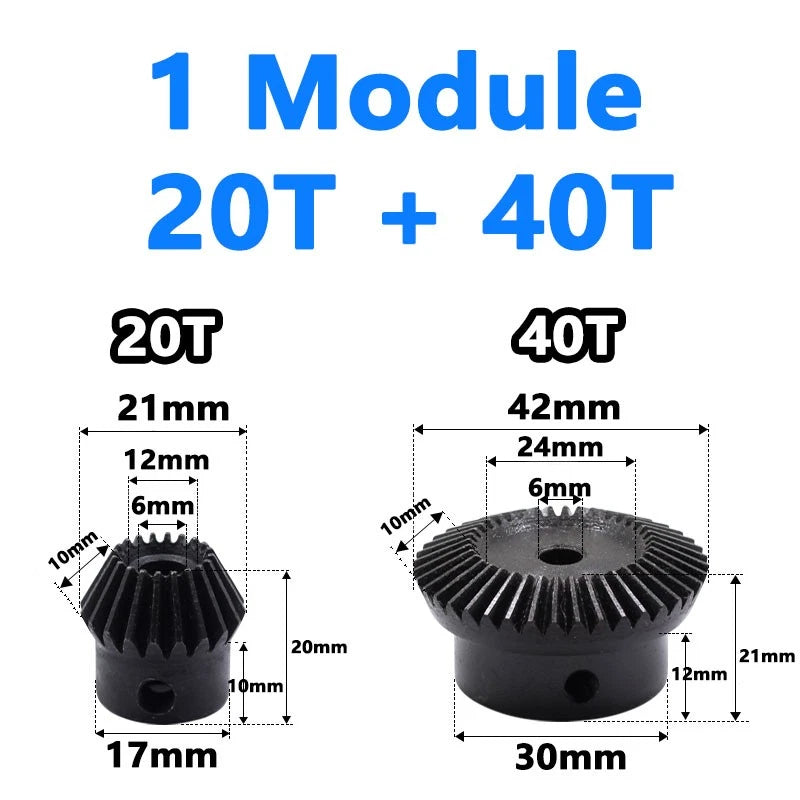 Precision Bevel Gears 0.5/1/1.5/2/2.5 Module 12/24 Teeth -35/70 Teeth Bevel Gear