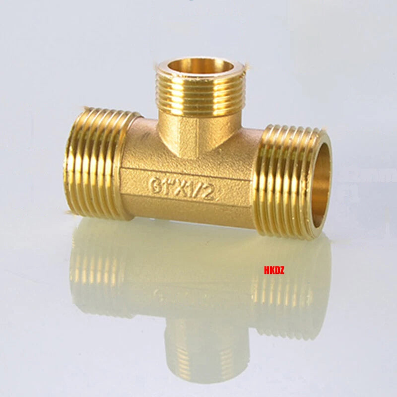 Brass T-Shape Pipe Fittings 1 2"~2" BSP Male Female Thread Tee Connector Adapter