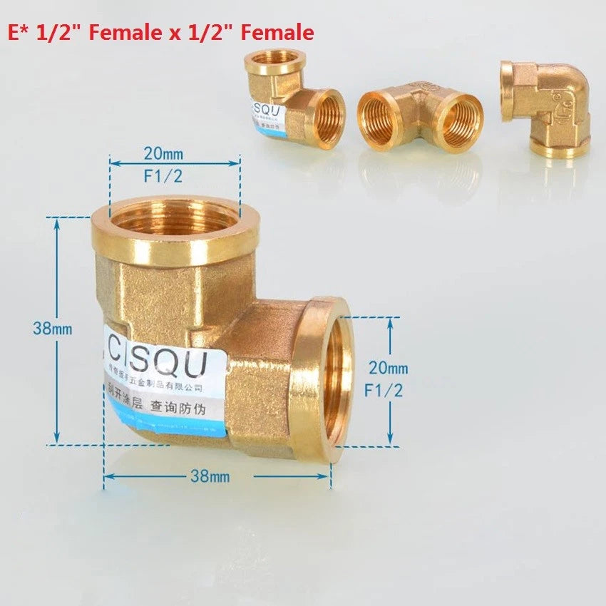 Brass NPT Pipe Fittings – 1/2" & 3/4" Male Female Thread Adapter Connector