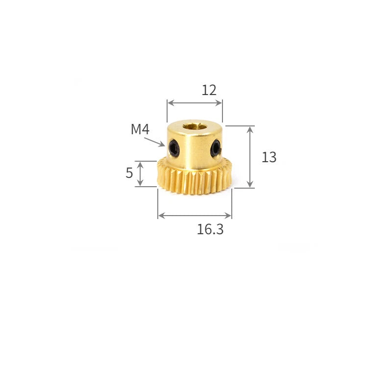 0.5/0.8 Module Worm Gear 20T-60T Teeth Brass Worm Gear Wheel & Worm Gear Shaft