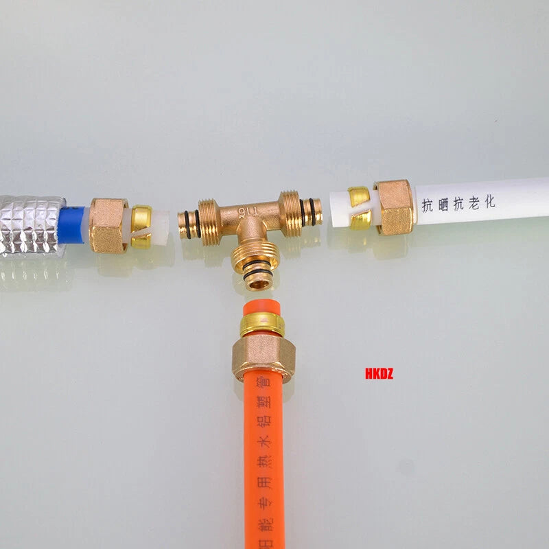 Push-Fit Tube Fittings for 12mm & 16mm Pipe — Straight, Elbow, Tee, Ball Valve, 1/2" & 3/4" NPT