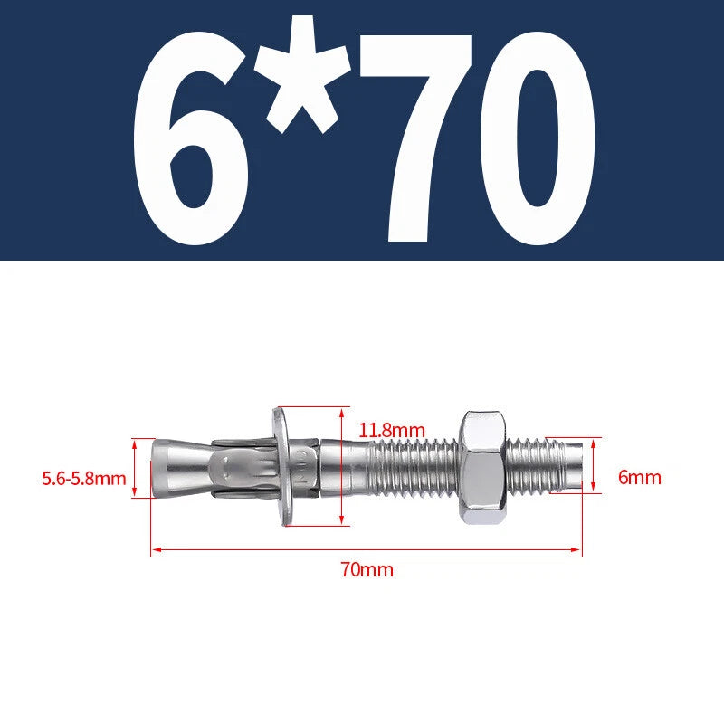 304 Stainless Steel Through Bolts Wall Expansion Anchor Bolts M6–M20