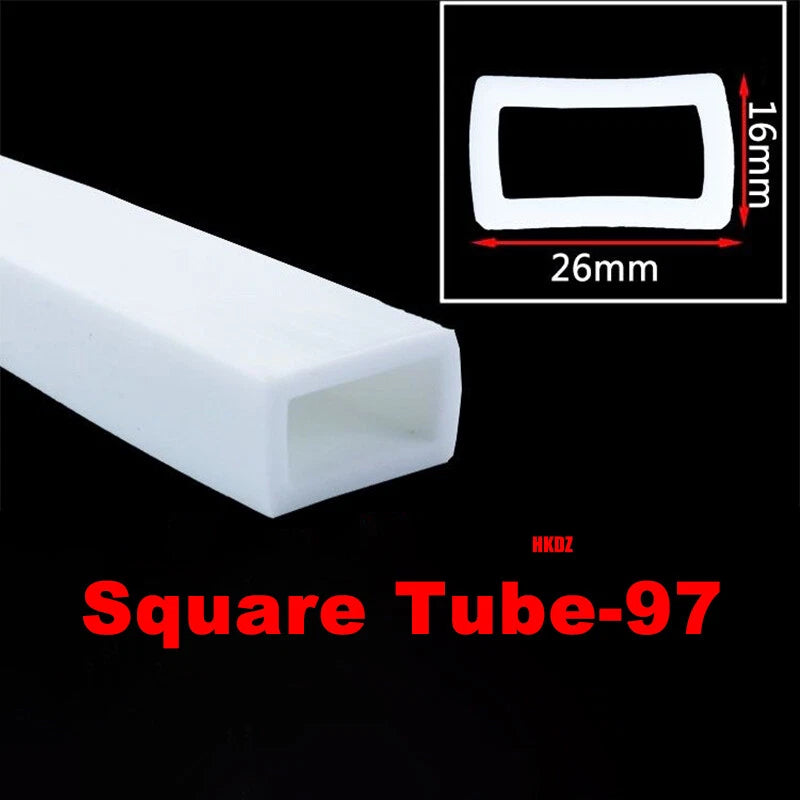 Square Silicone Rubber Hollow Tube Pipe Protector Seal Strips Width 2.5mm~108mm